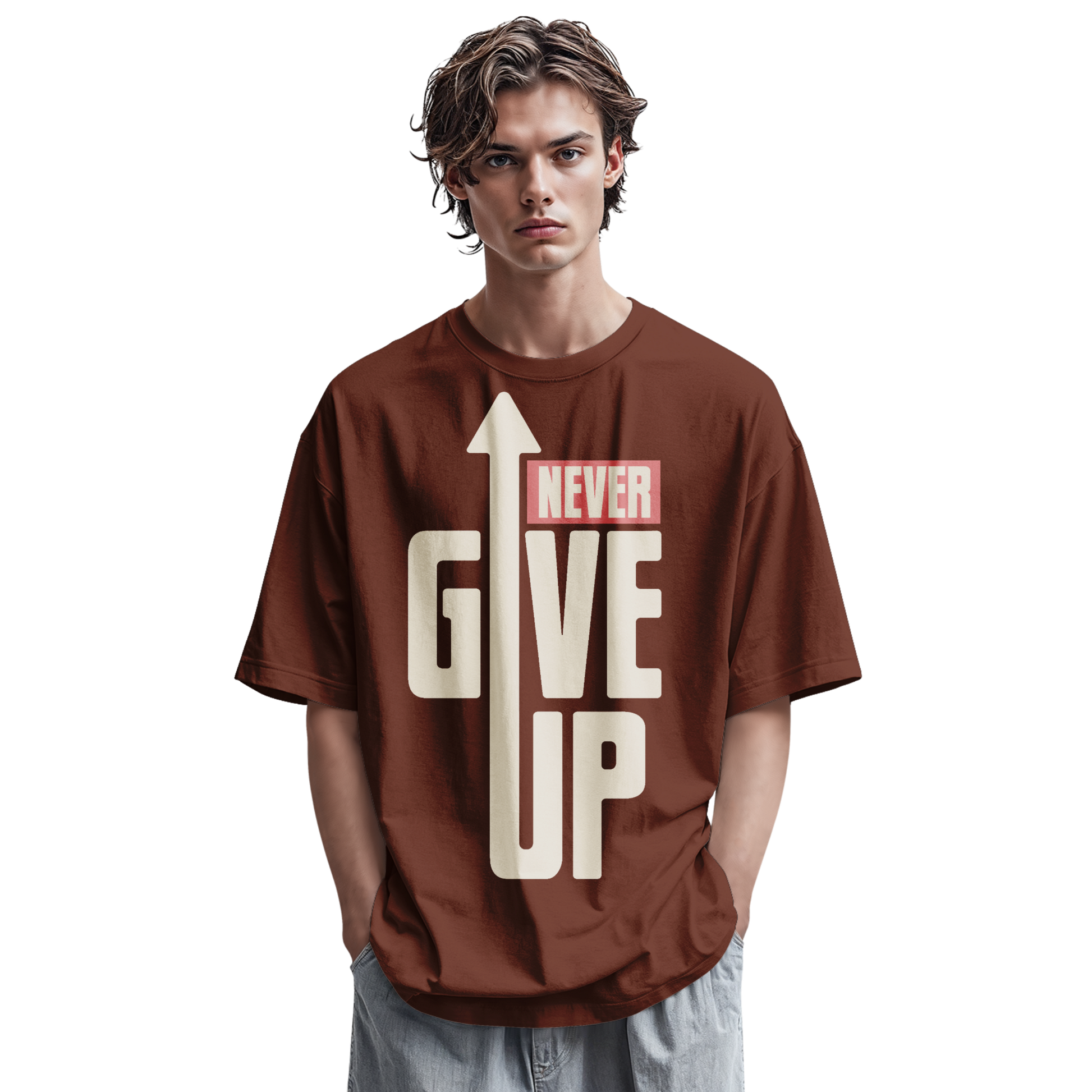 Never give up- Oversize Tee